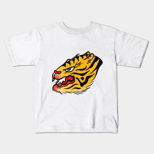 Tora - tiger old school tattoo art Kids T-Shirt